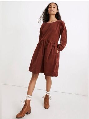 Madewell Mini Dress in Deep Brick Red